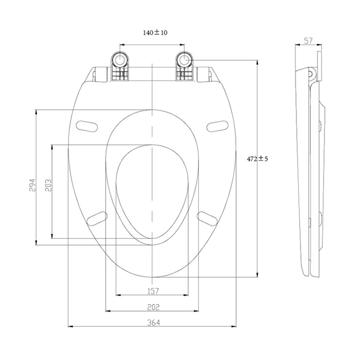 elongated toilet seat with potty seat